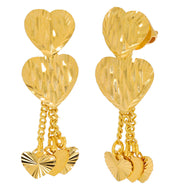 Radiant Heart 22K Gold Danglers with Classic Flair