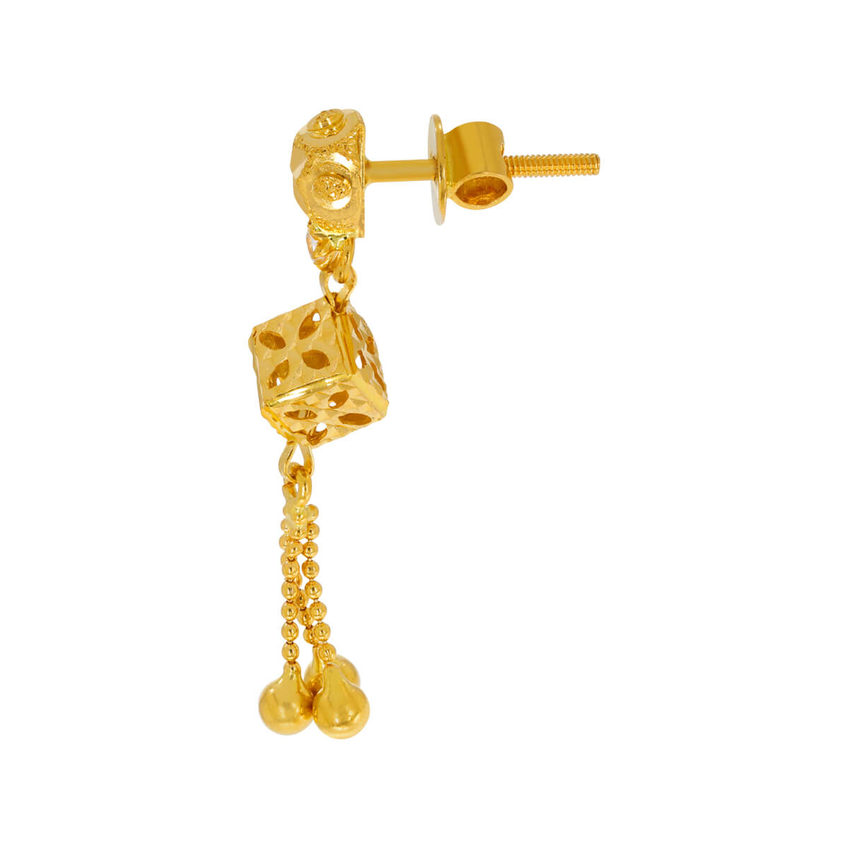 22K Minimal Gold Danglers with Modern Twist