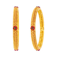 Vibrant Floral Grace Gold Bangle