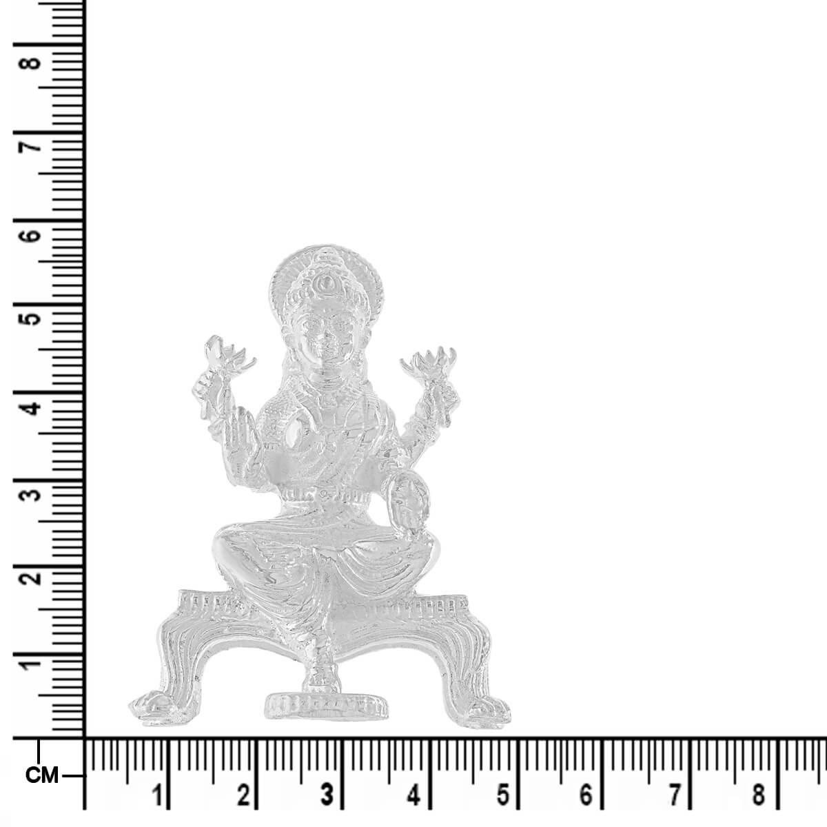 Tranquil Glow Silver Laxmi Idol