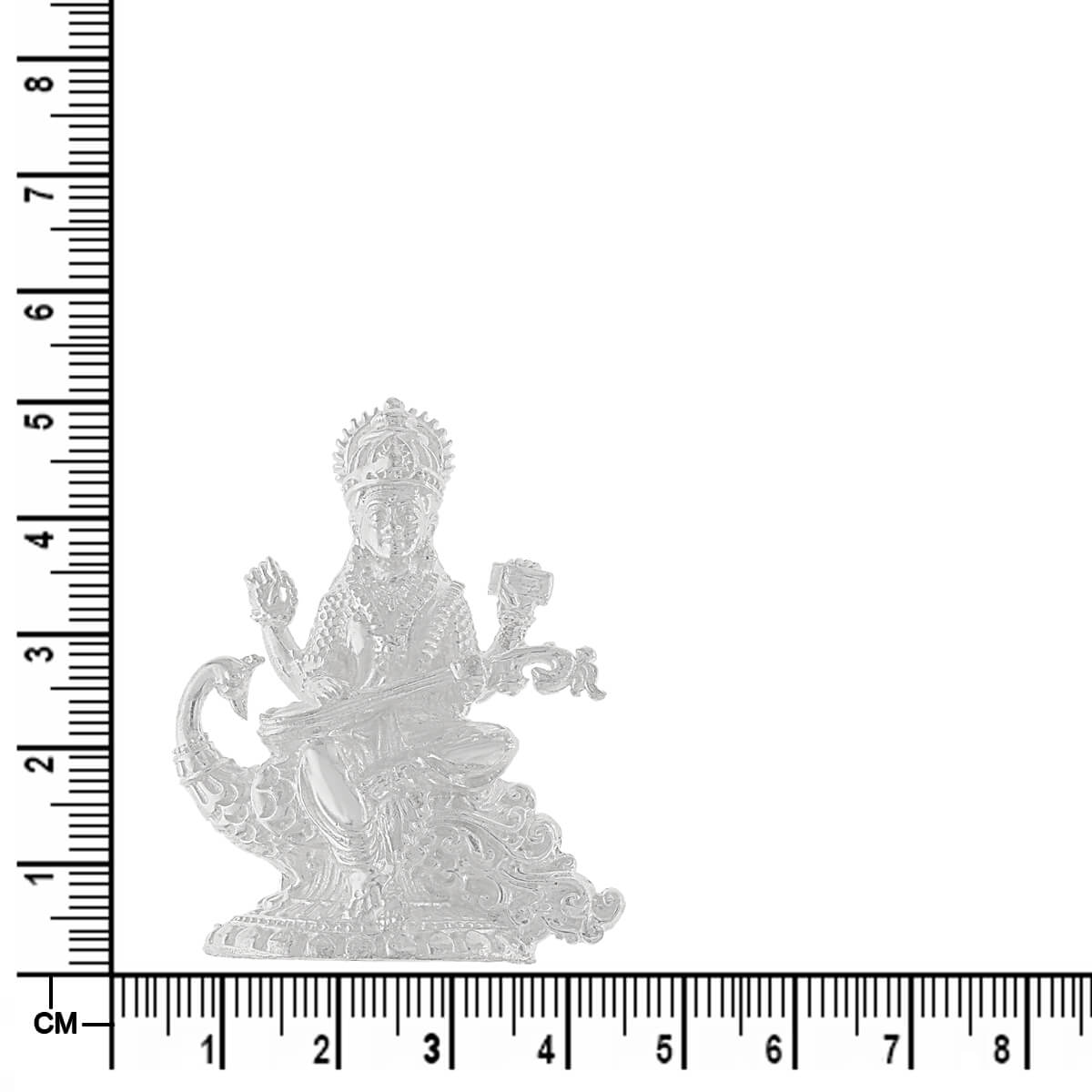 Omniscient Goddess Saraswati Silver Idol