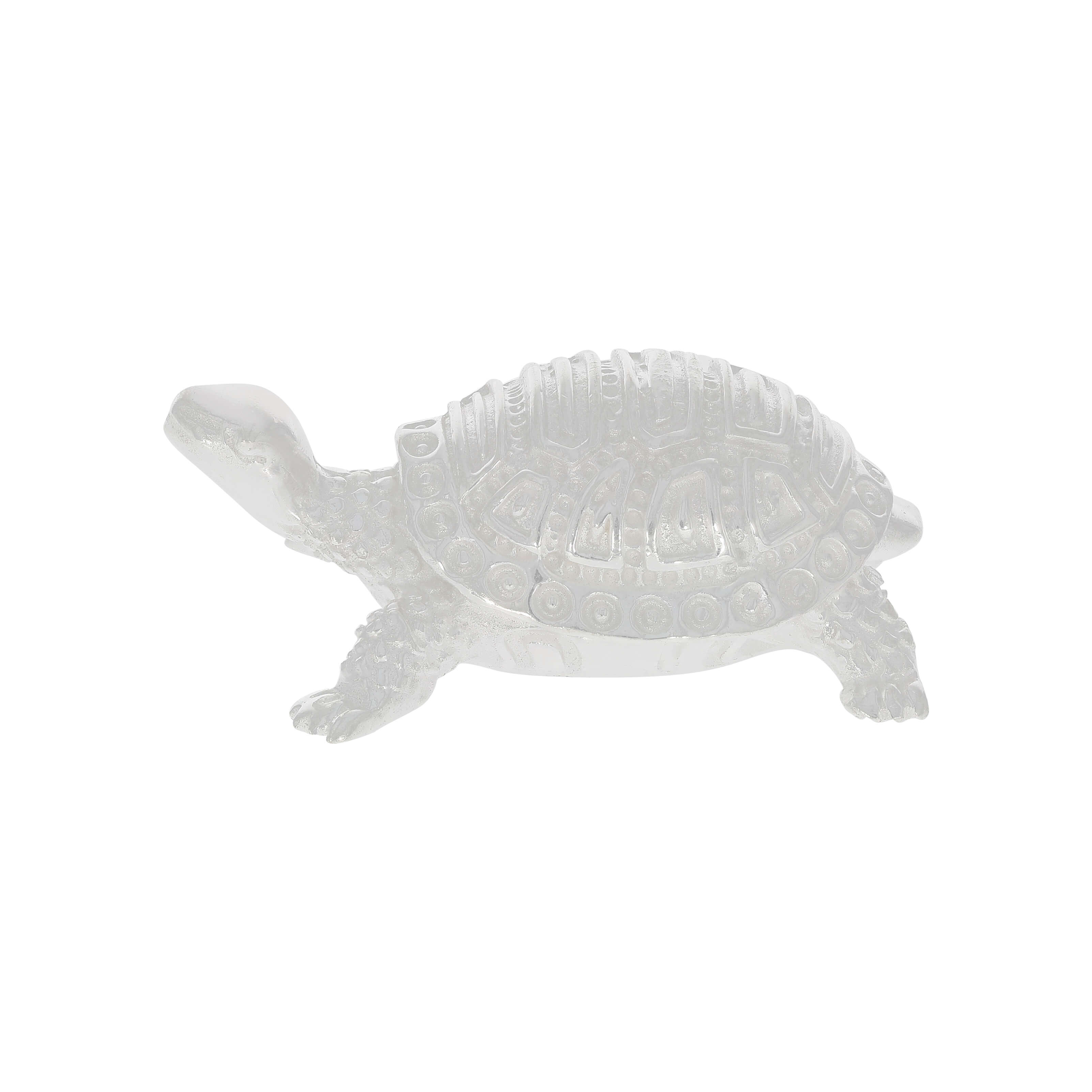 Serene Shine Silver Tortoise Idol
