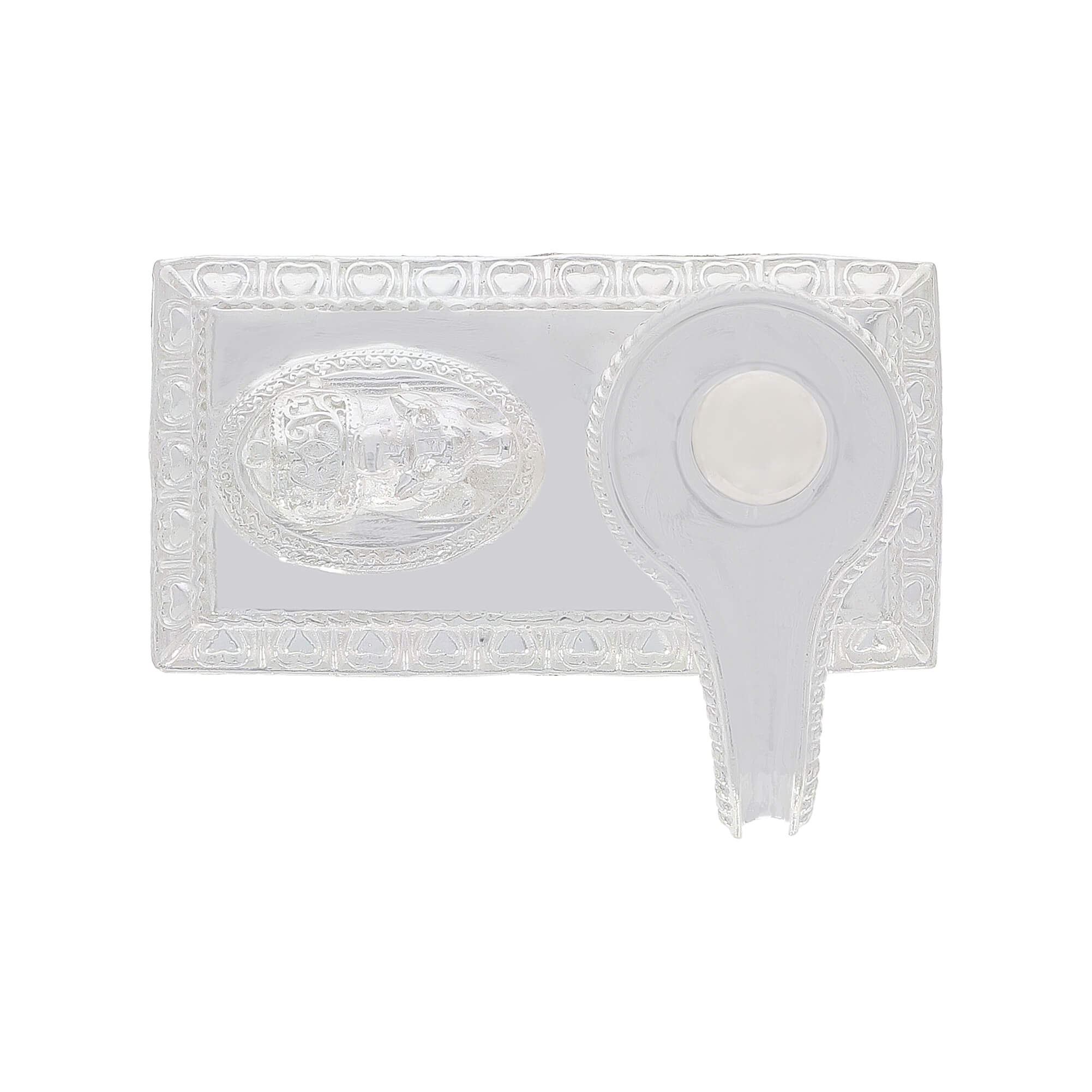 Graceful Divinity Silver Shivling With Nandi Idol