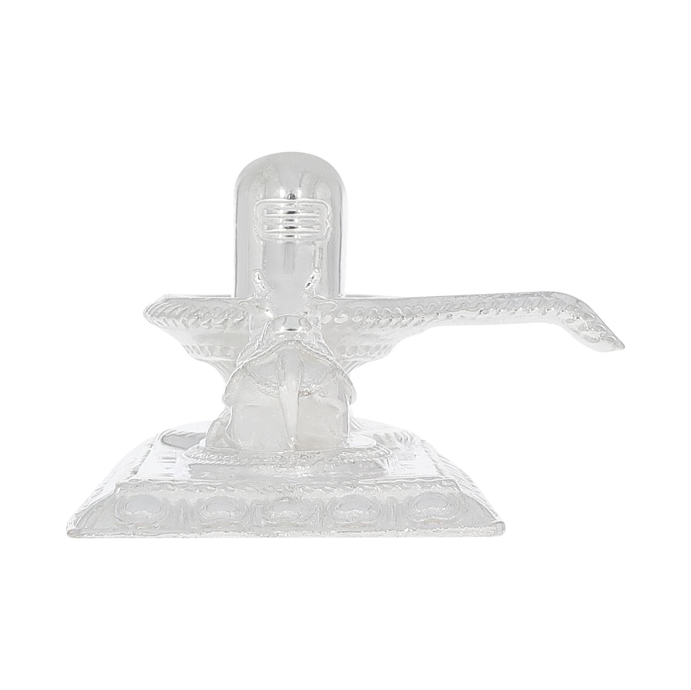 Graceful Divinity Silver Shivling With Nandi Idol