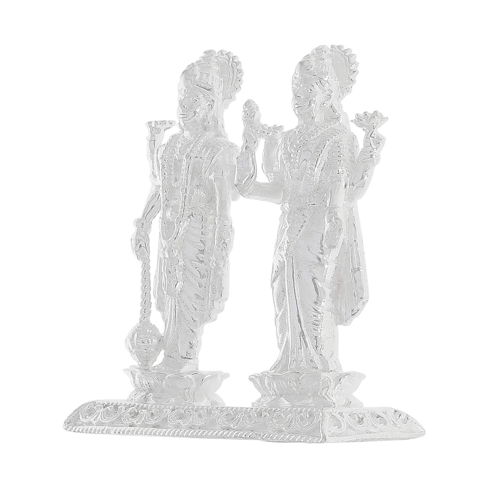 Exalted Elegance Silver Lord Vishnu Idol