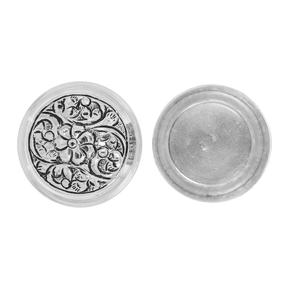 Alluring Elegance Silver Kumkum Box