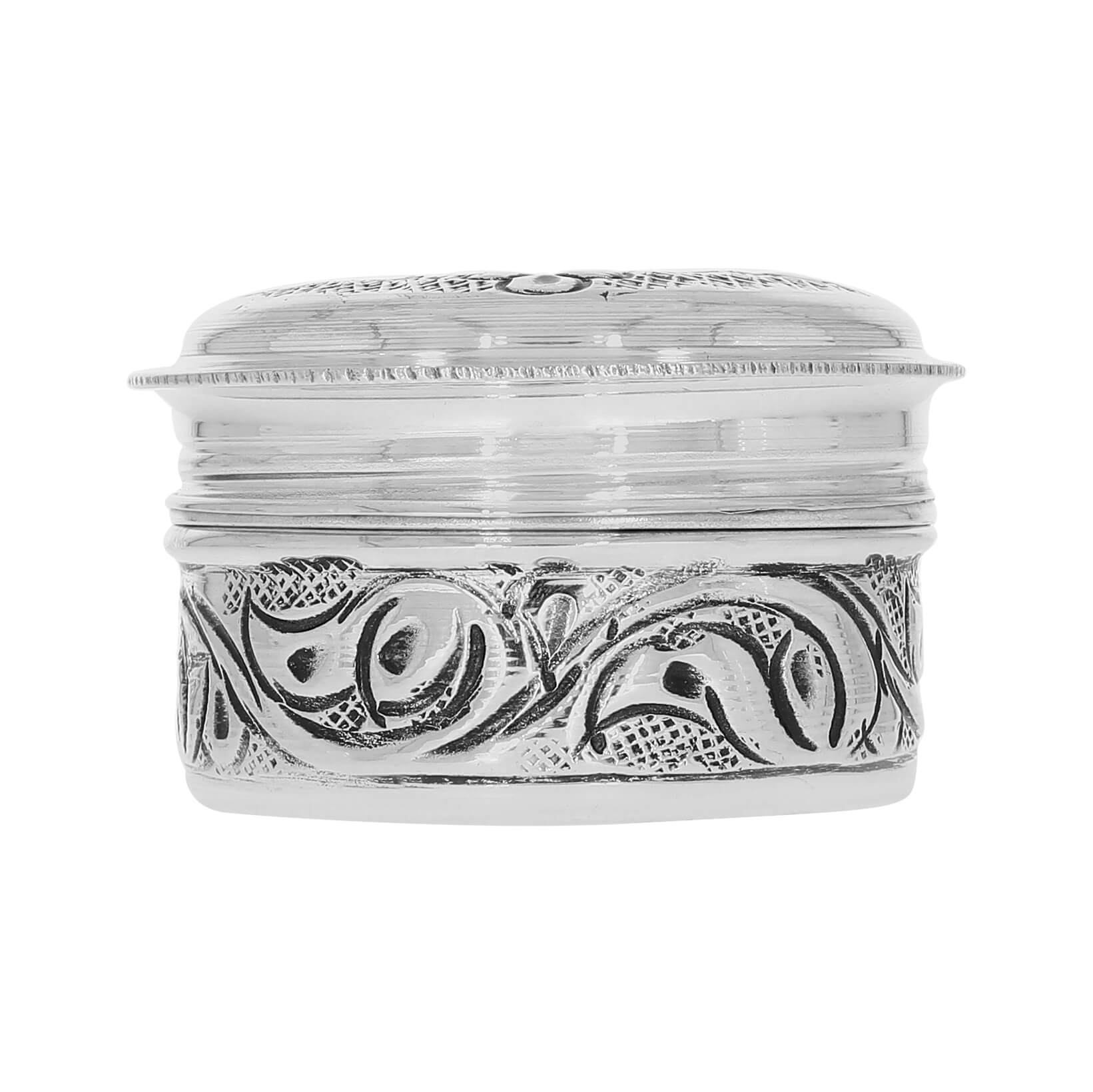 Cativating Elegance Silver Kumkum Box