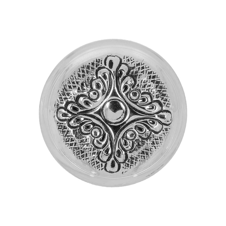 Cativating Elegance Silver Kumkum Box