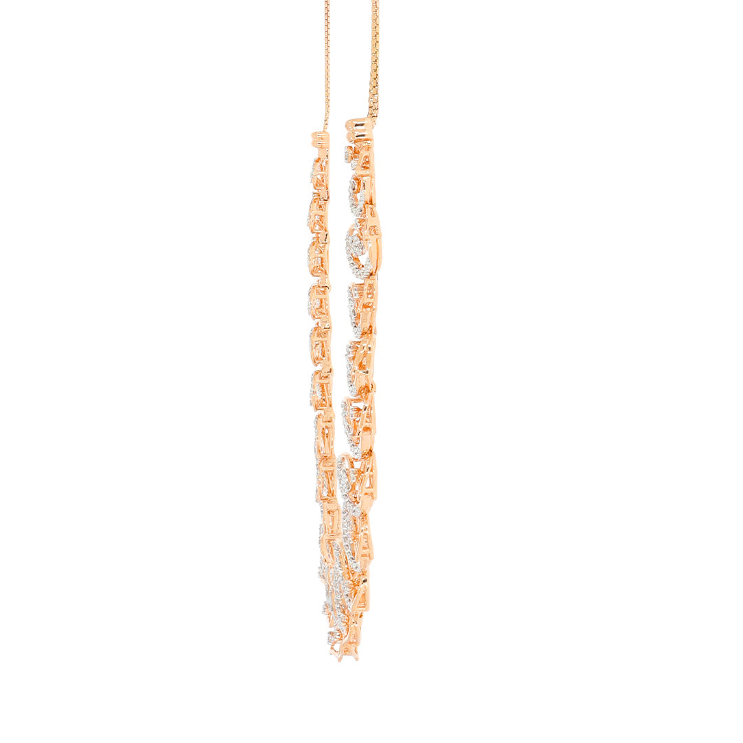 Charming Swirls Dazzle Diamond Short Necklace