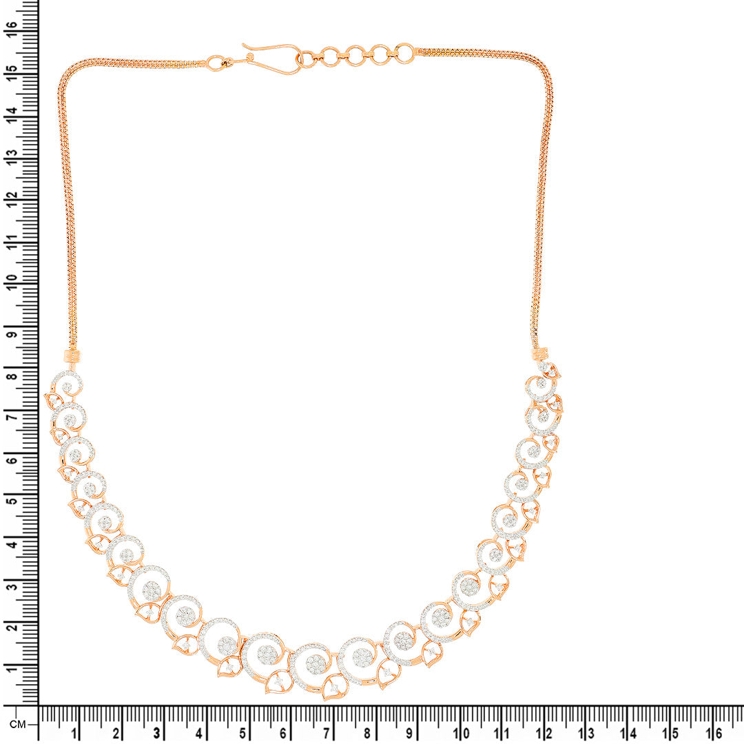 Charming Swirls Dazzle Diamond Short Necklace