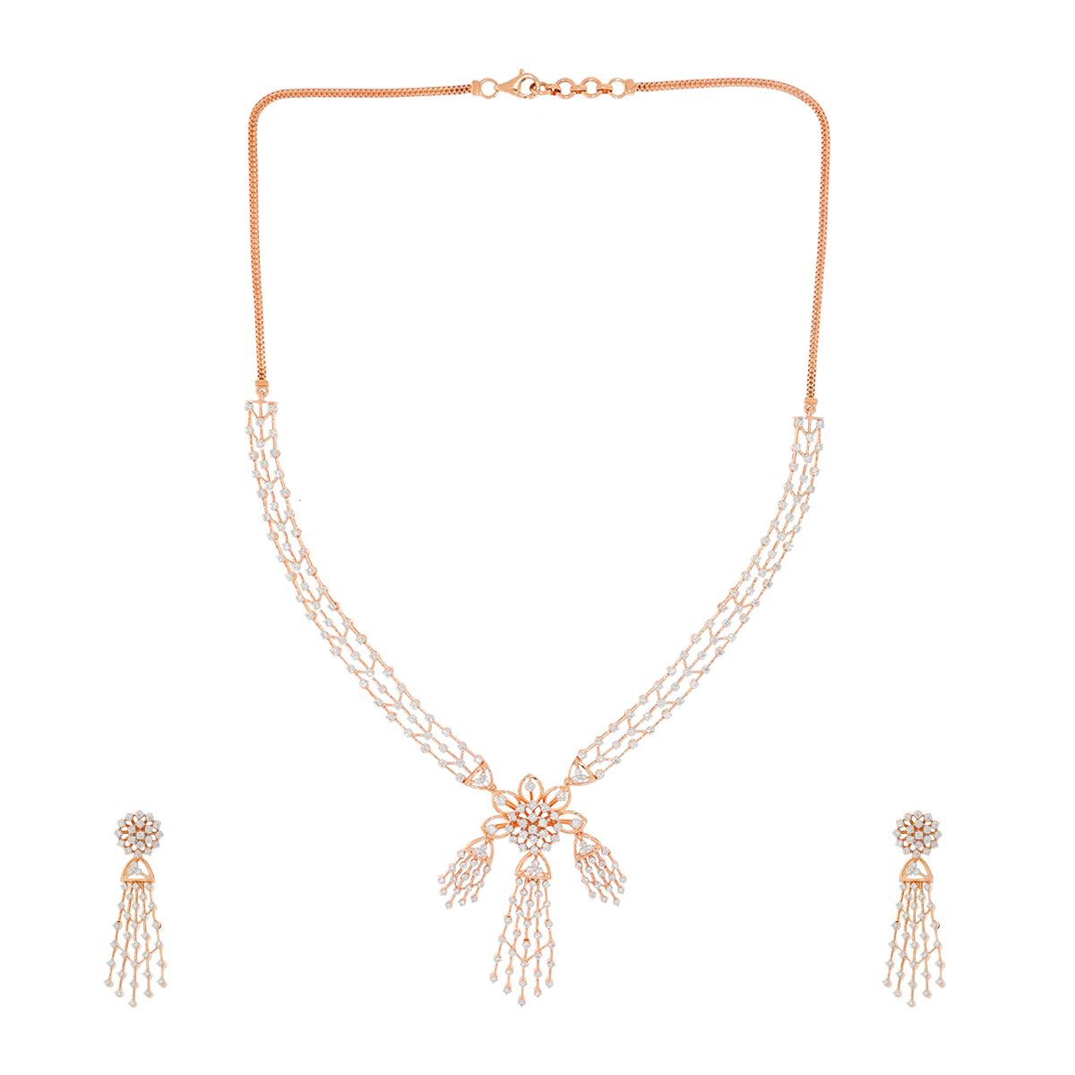 Classy Shimmer Diamond Short Necklace