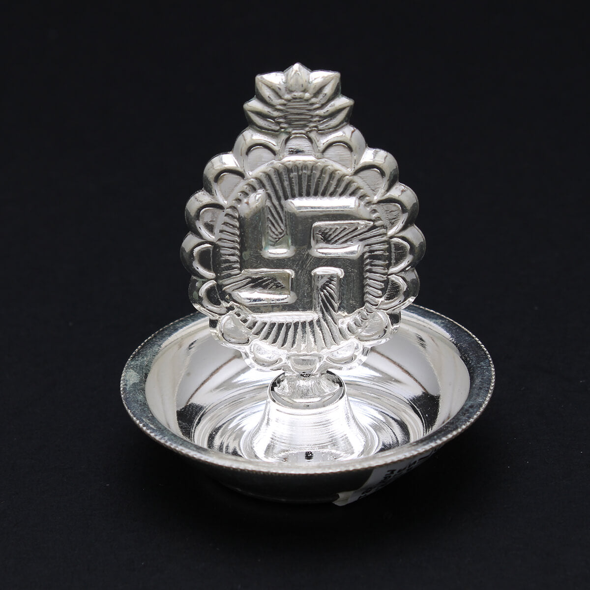 Divine Swastik Design Silver Agarbatti Stand
