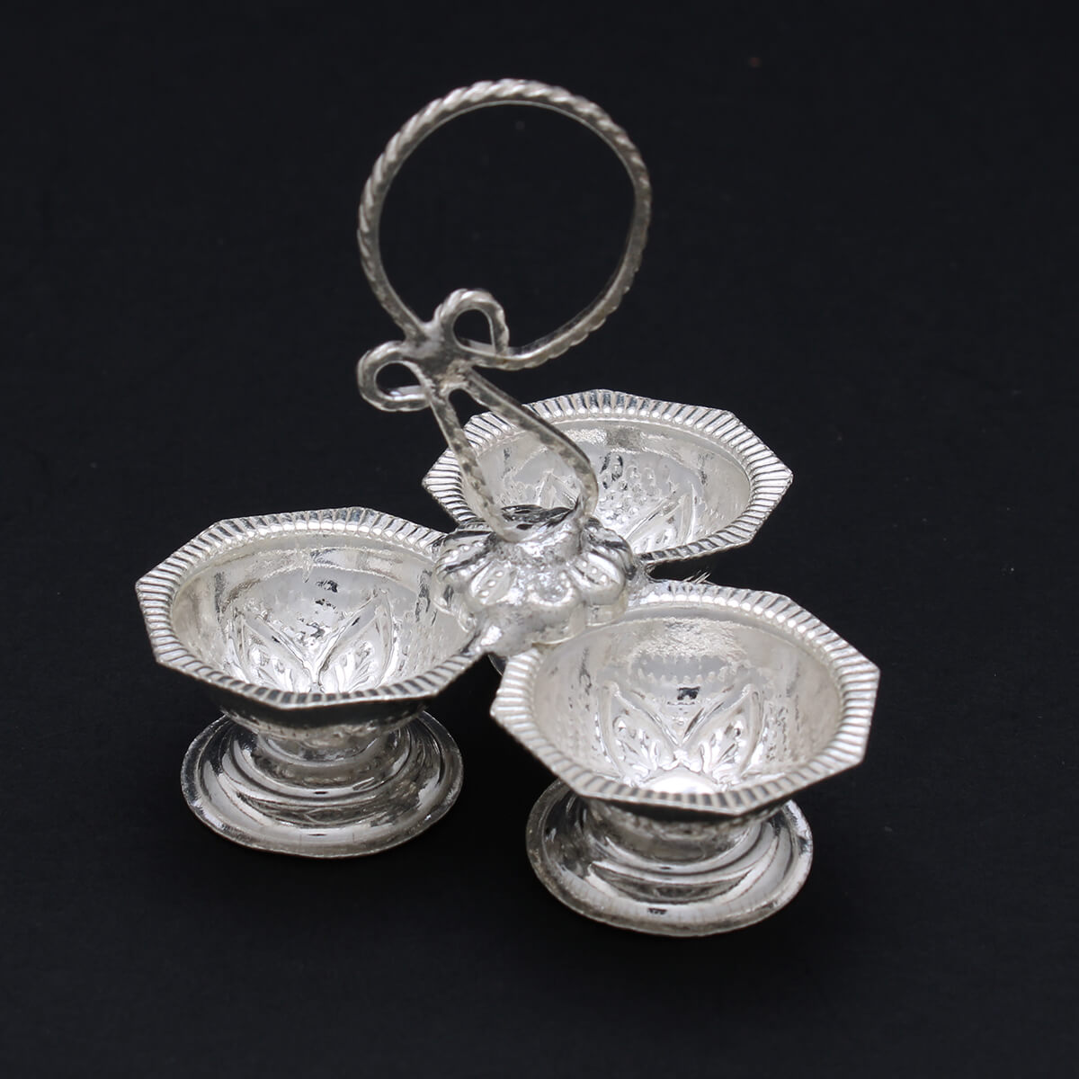 Silver Karanda Three In One Sparkle For Pooja