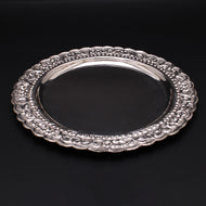 Artistic Floral Motif Silver Tabak
