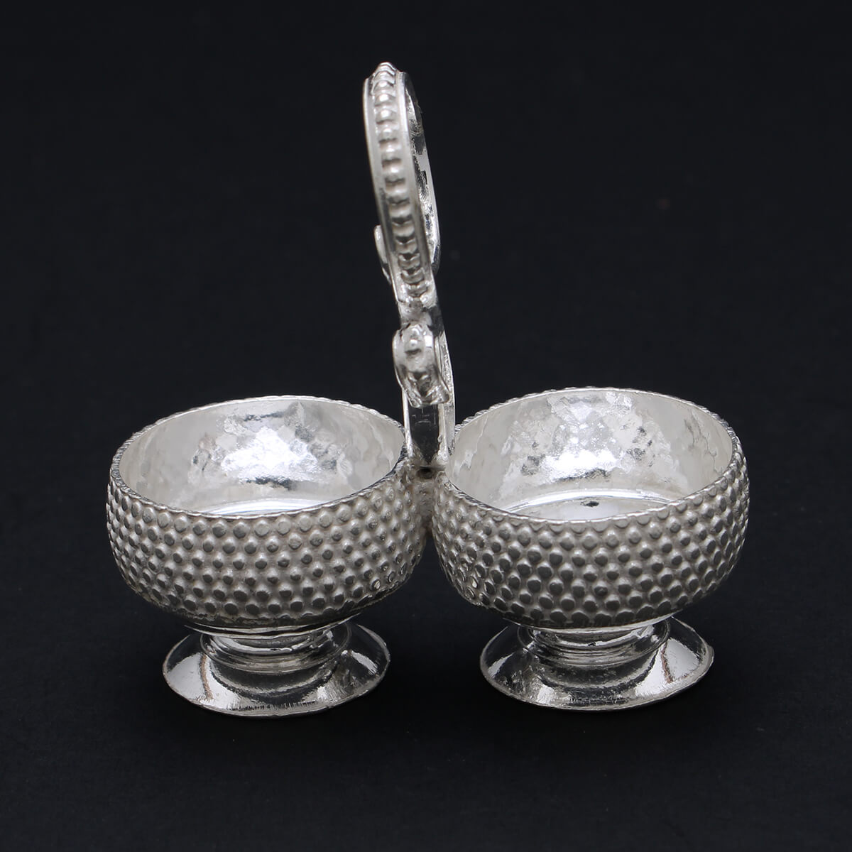 Silver Fancy Kumkum Jodwati Karanda For Pooja