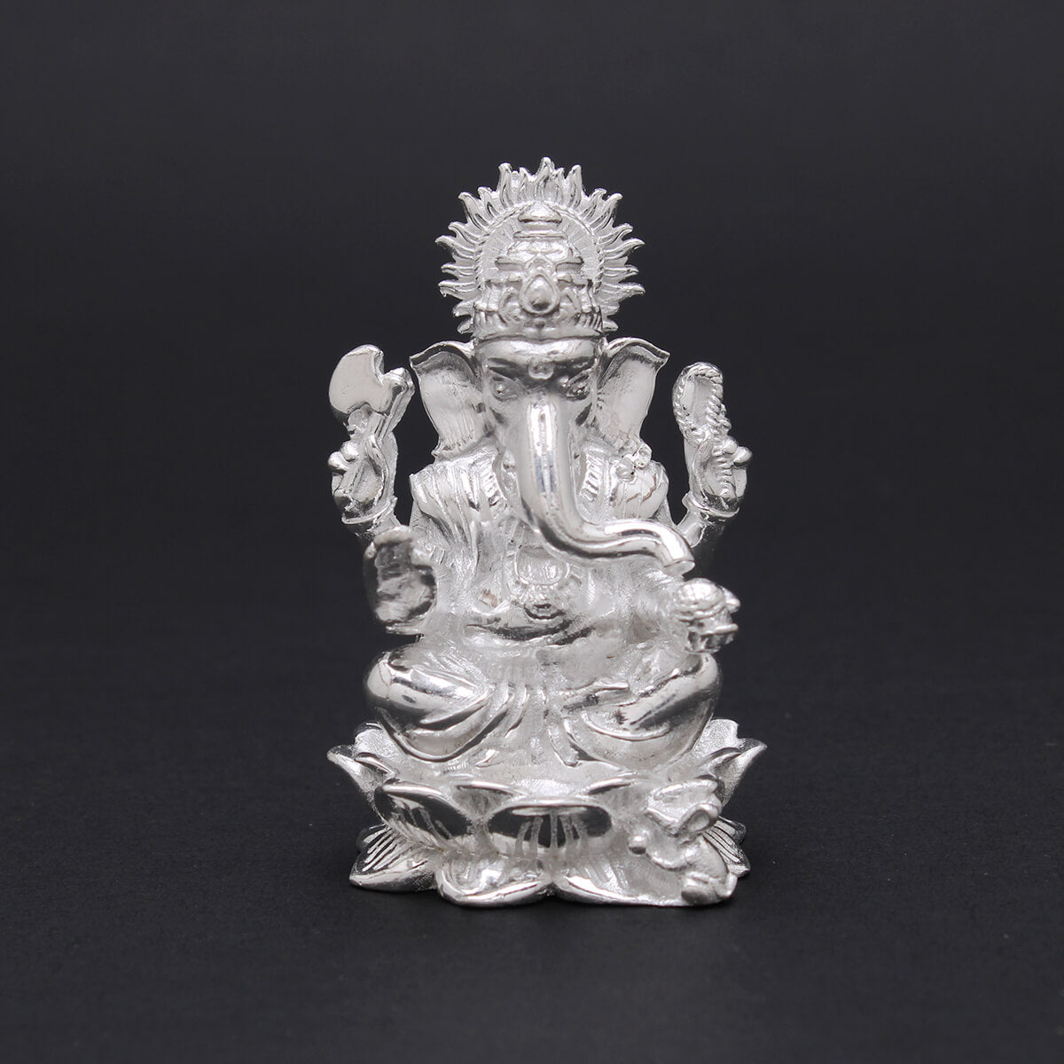Magnificent Grace Lord Ganesha Silver Idol