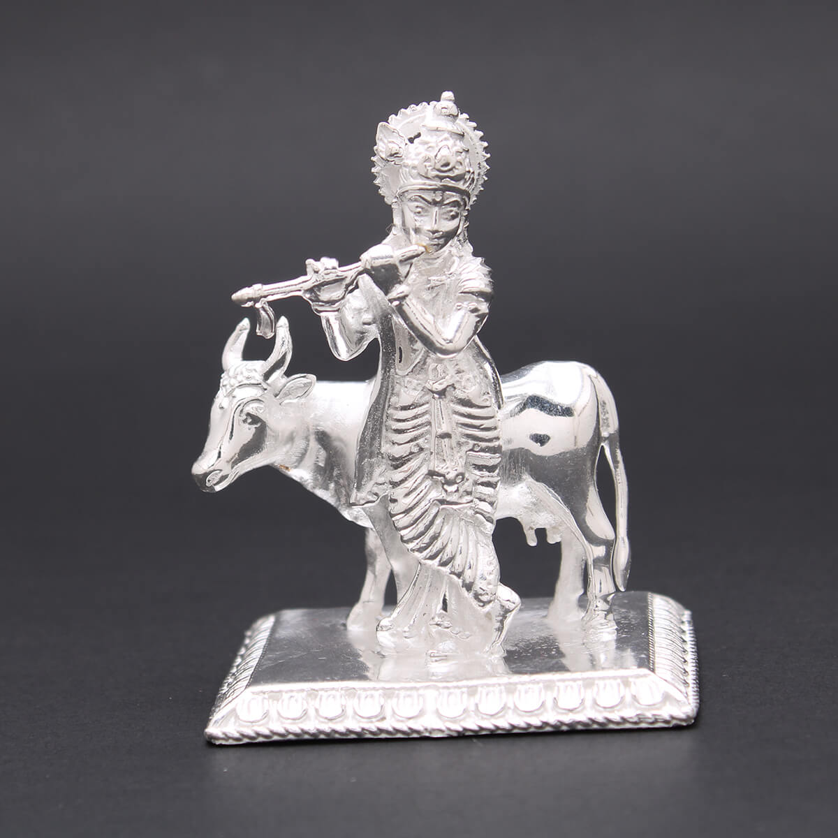 Divine Silver Elegance Lord Krishna Idol