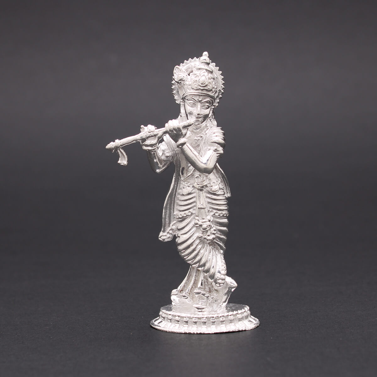 Compassionate Sacred Silver Krishna Murti