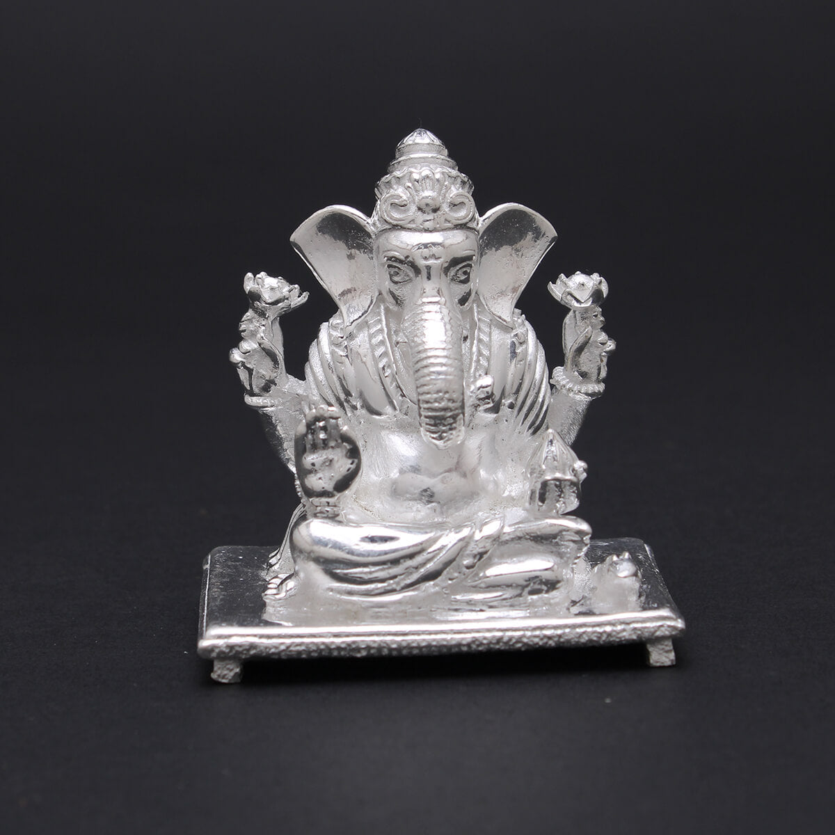 Serene Elegance Lord Ganesha Silver Idol