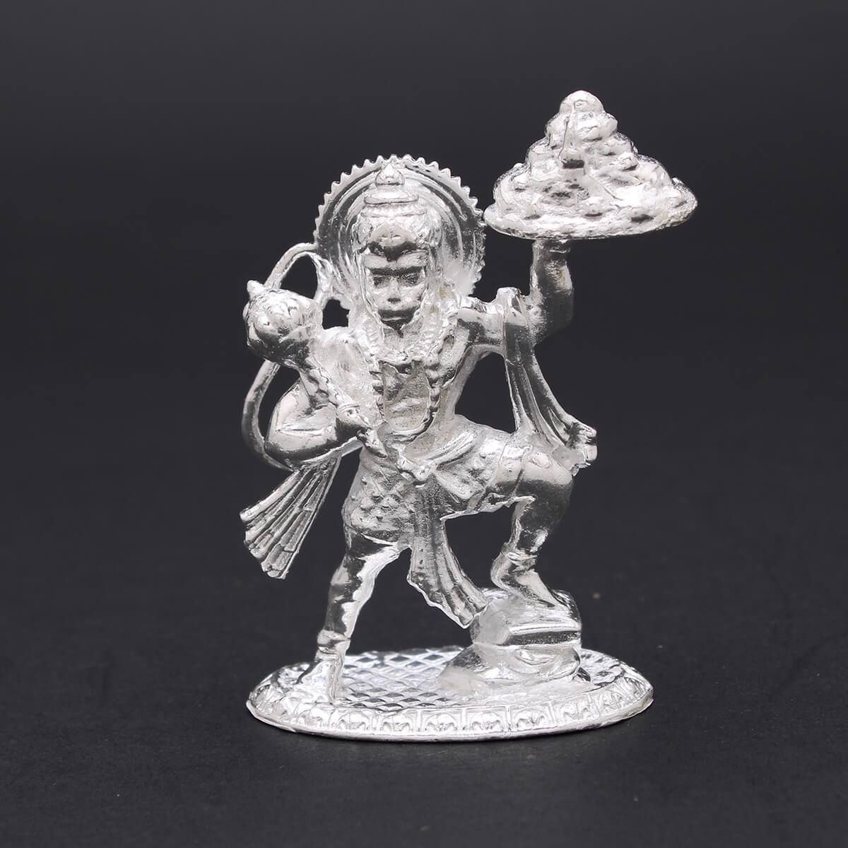 Mighty Majestic Silver Hanuman Idol