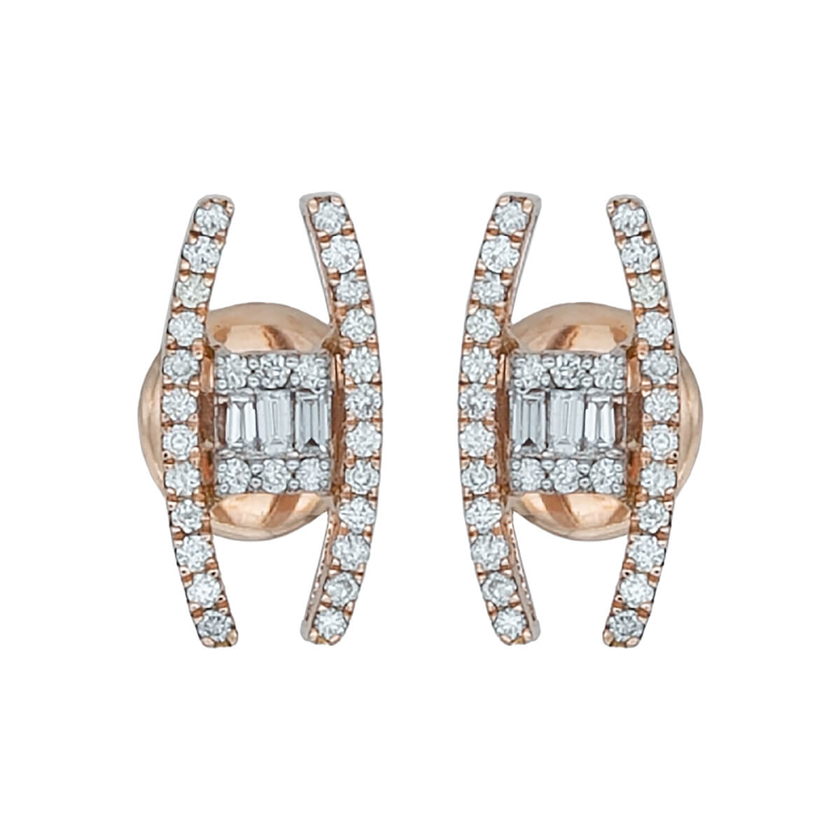 Effortlessly Sleek 18K Rose Gold Studs