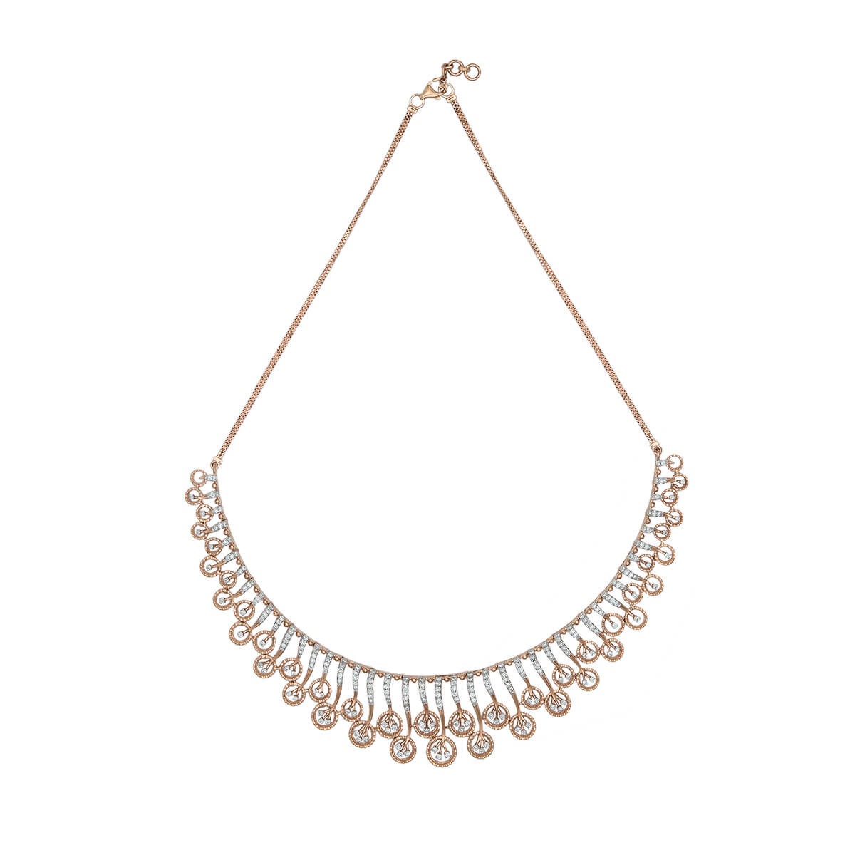 Diamond Short Necklace with Vintage Charm