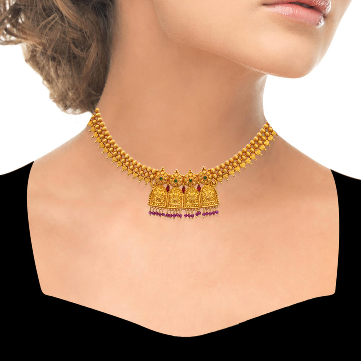 Opulent Charm Gold Short Necklace