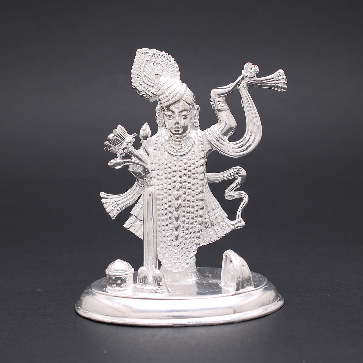 Silver Lord Shreenathji Divine Idol