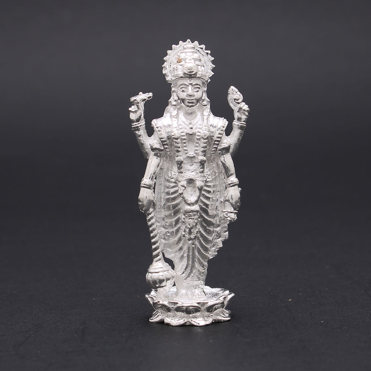 Celestial Shine Silver Lord Vishnu Idol