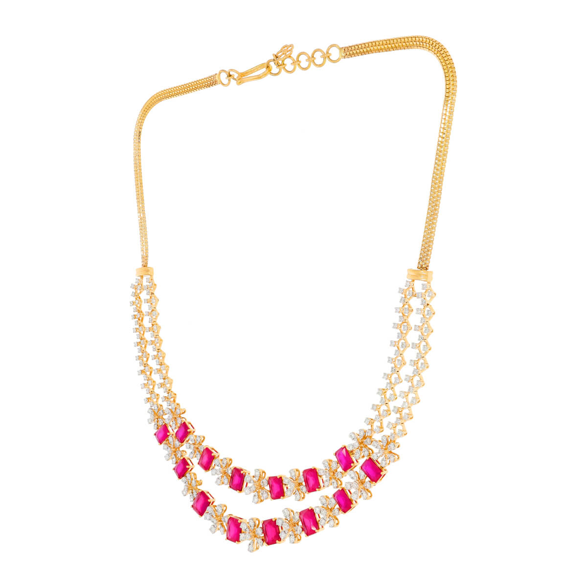 Crimson Radiance Diamond Necklace