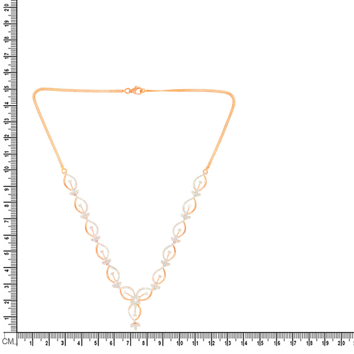 Foliate Shine Diamond Short Necklace