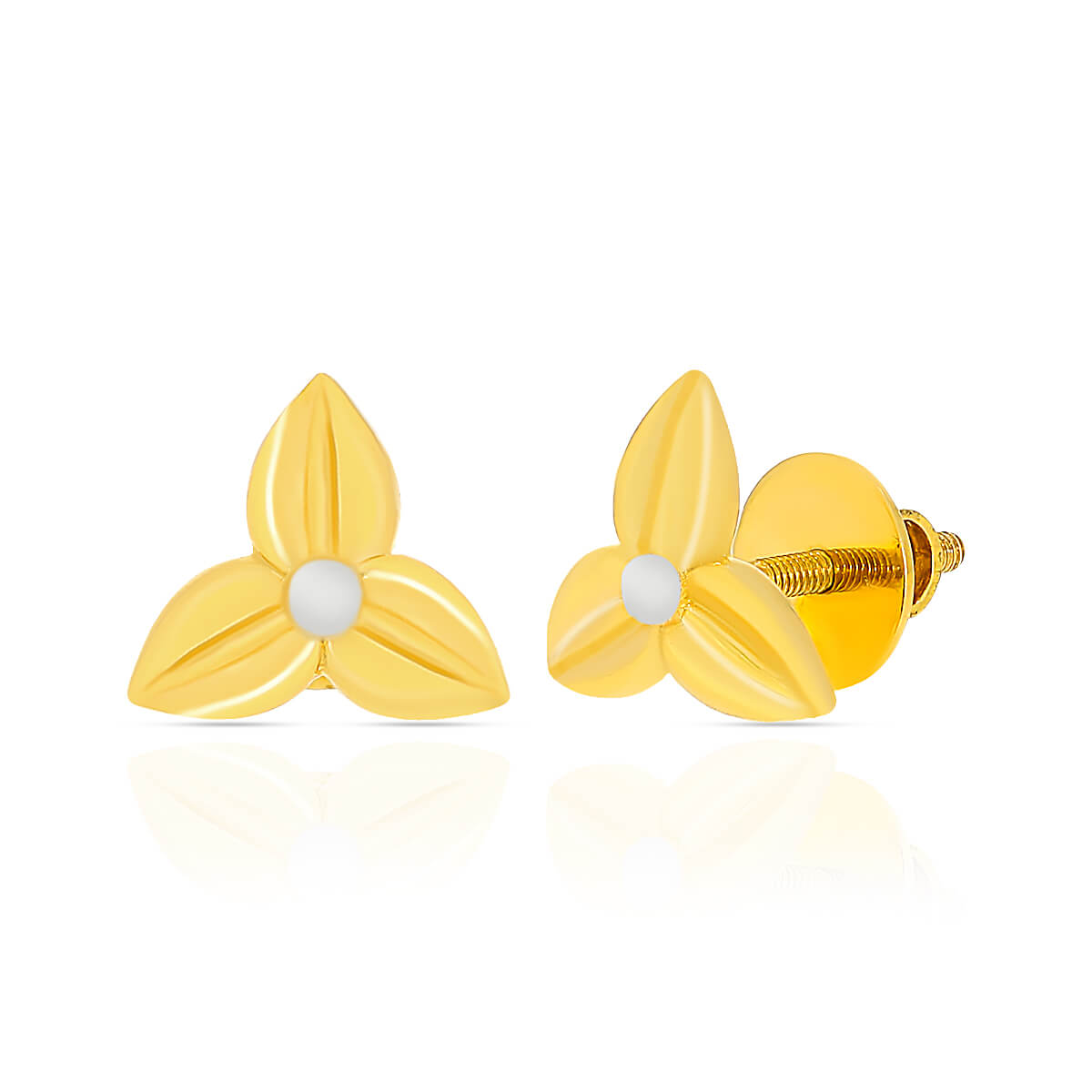 Modern Minimalist 18K Gold Tri-Petal Studs