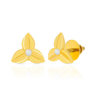 Modern Minimalist 18K Gold Tri-Petal Studs