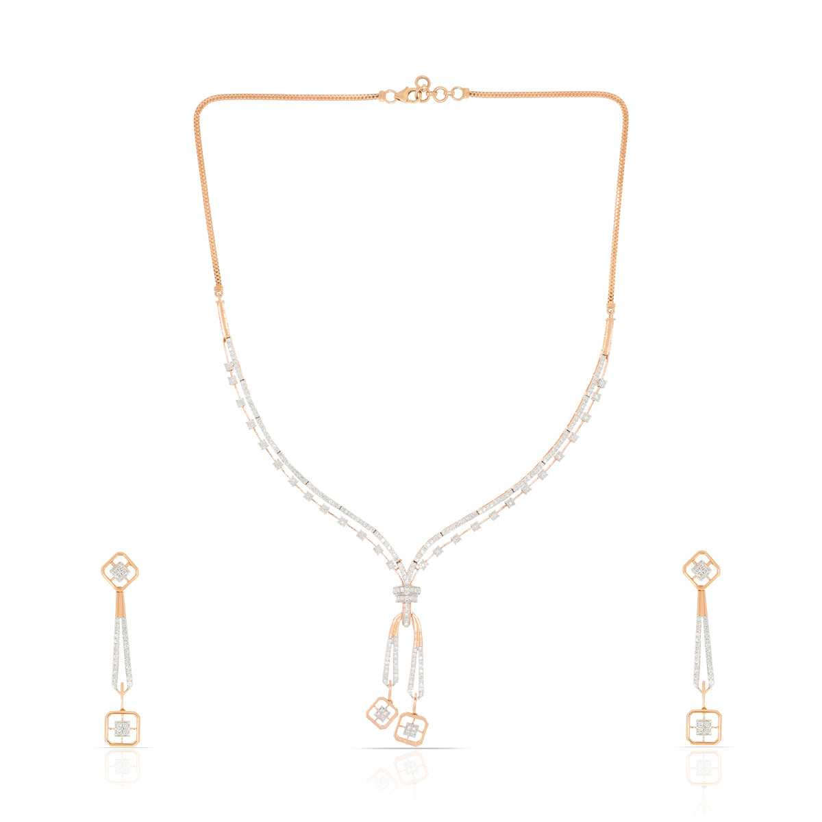 Contemporary Shimmer Diamond Short Necklace