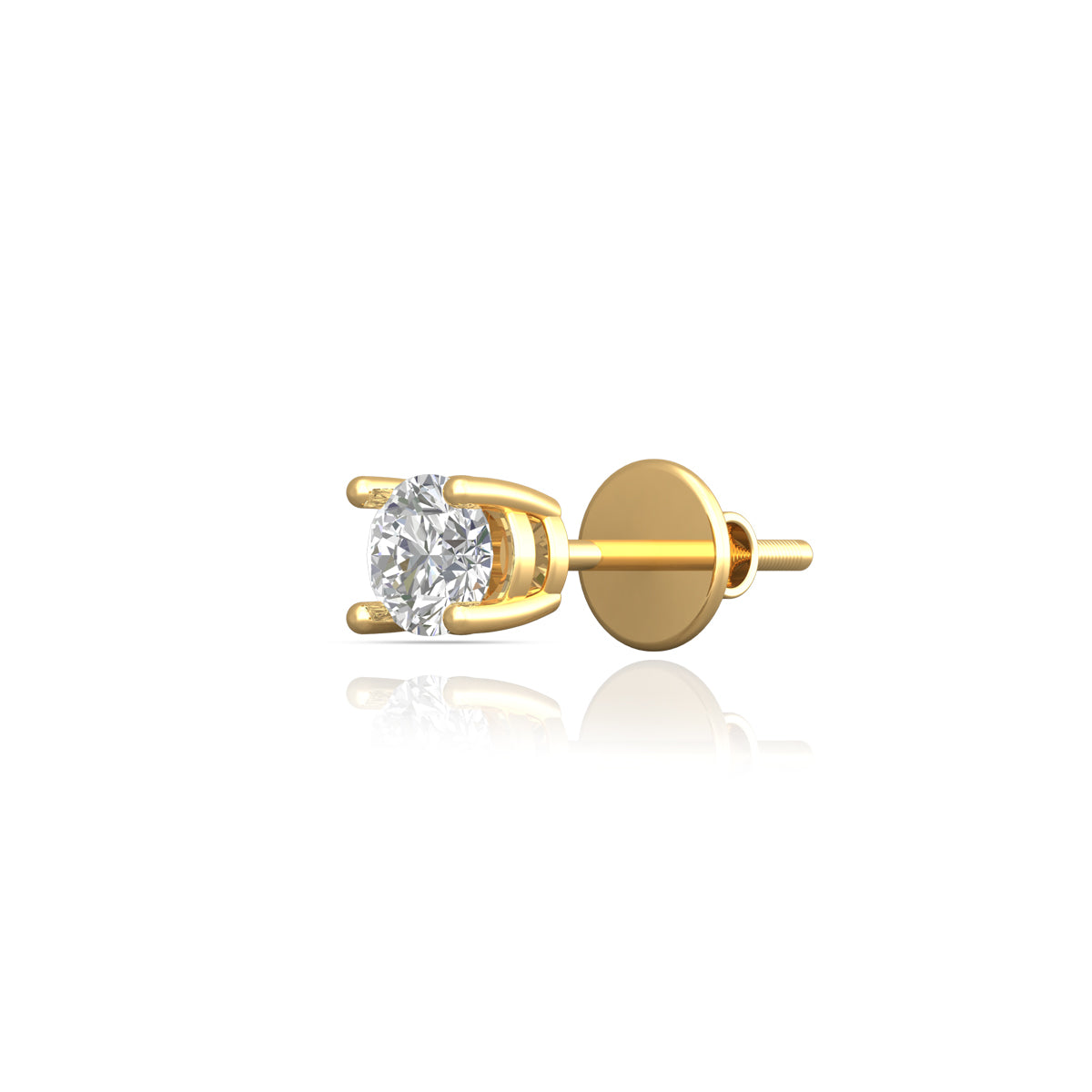 Minimalist Grace Diamond Studded 18K Gold Stud