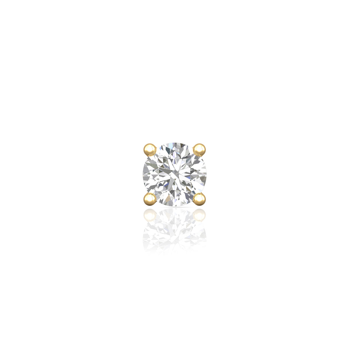 Minimalist Grace Diamond Studded 18K Gold Stud