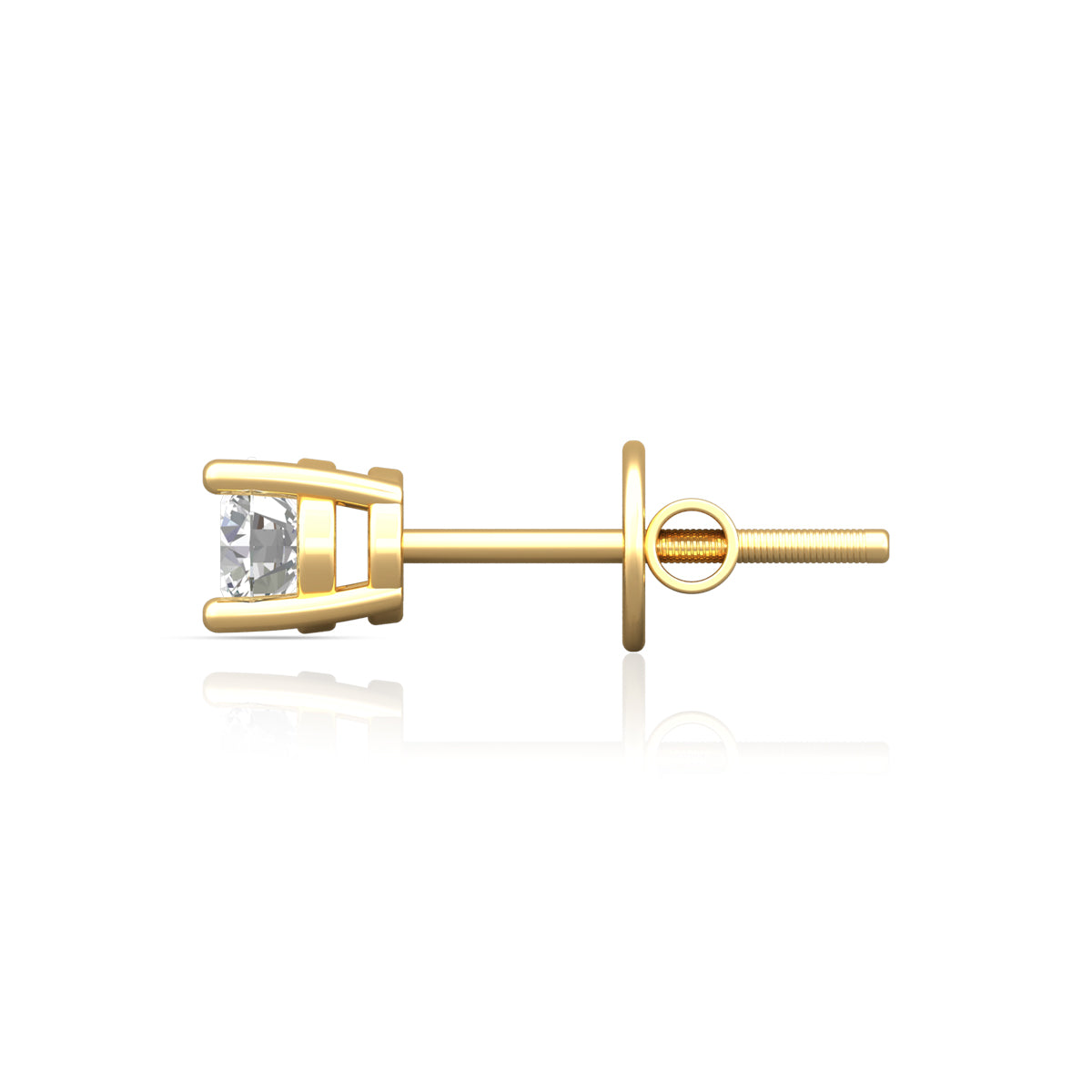 Minimalist Grace Diamond Studded 18K Gold Stud