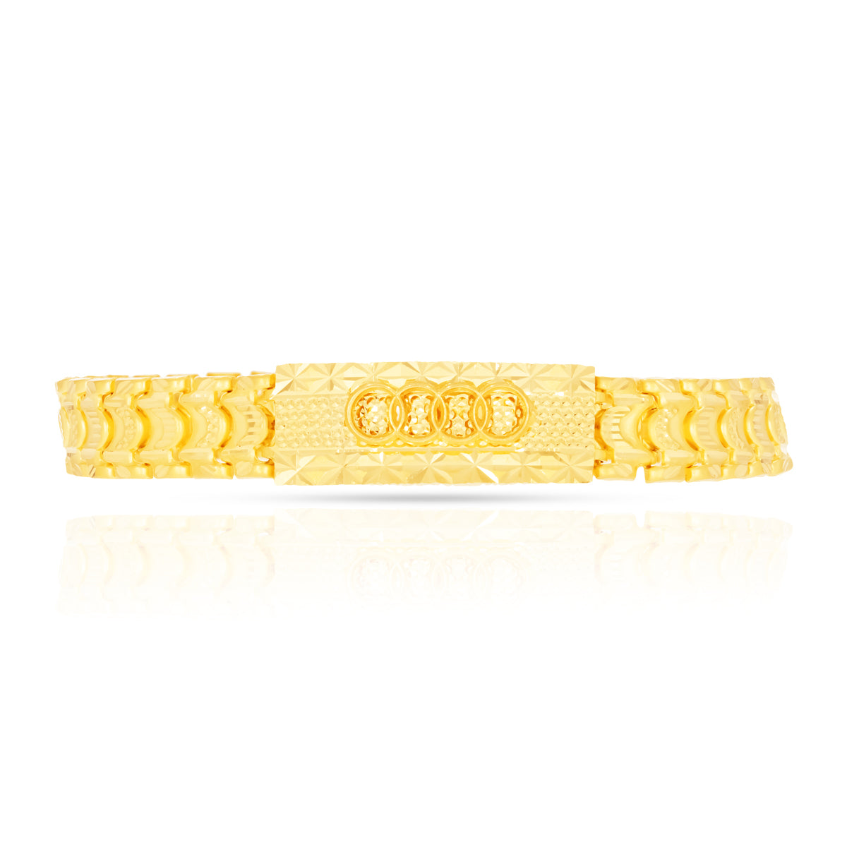 Luxe Textured Gold Bracelet for Men 22K
