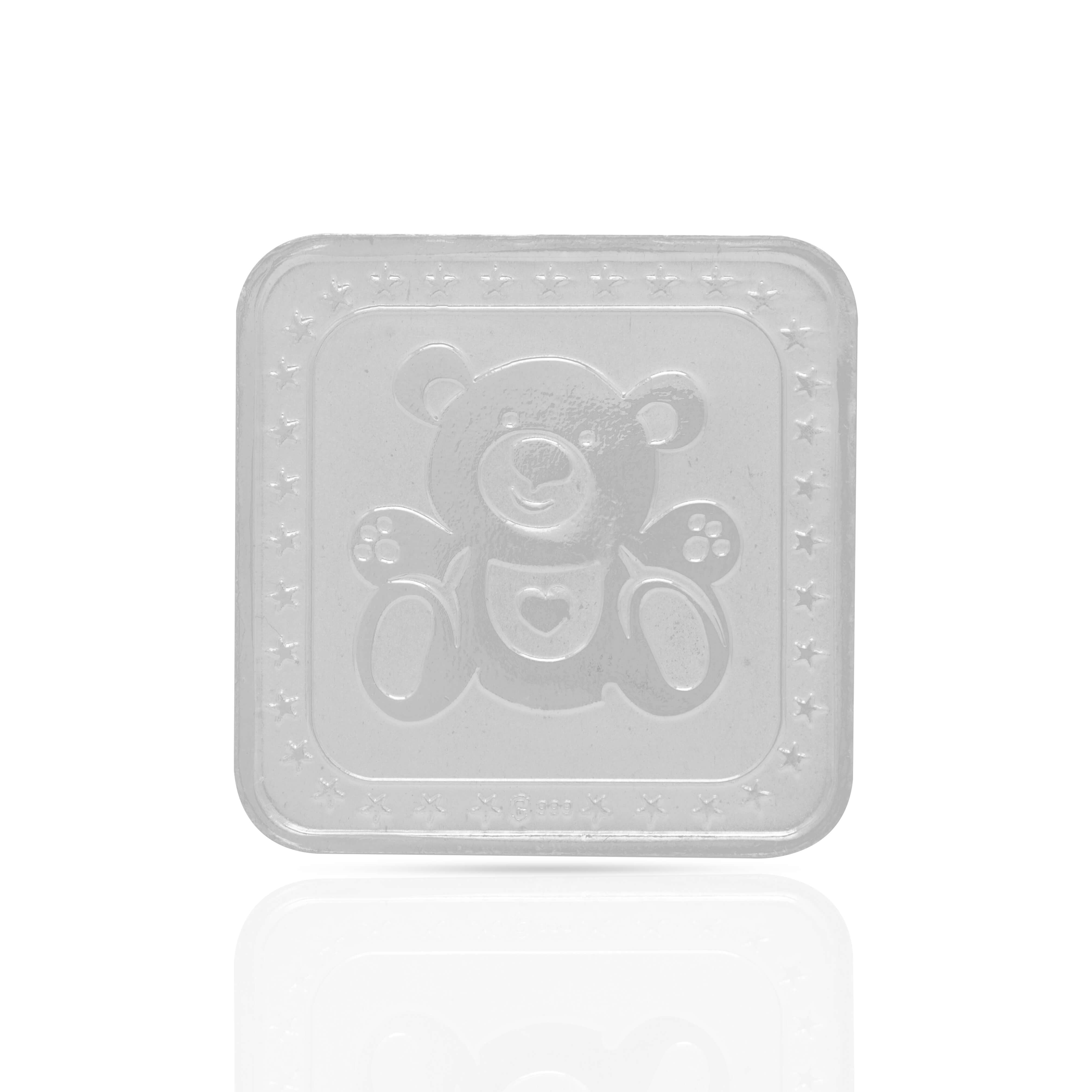Adorable Shimmer Teddy Silver Coin