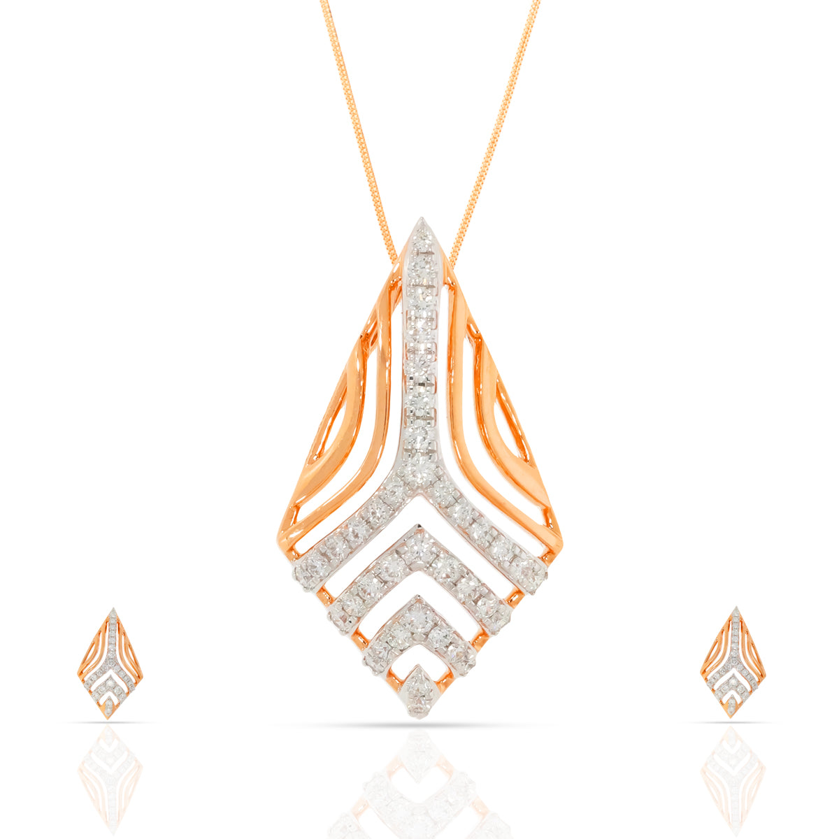 Contemporary Dazzle Diamond Pendant Set_DLTD23035327_DERD23035330