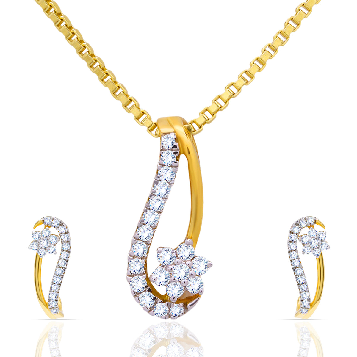 Stary Shimmer Diamond Pendant Set