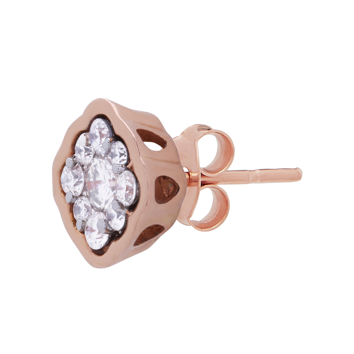 Rosy Floral Grace Diamond Pendant Set