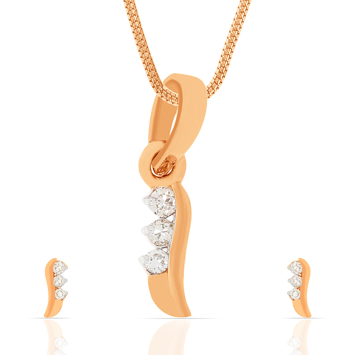 Rosy Sleek Diamond Pendant Set_DLTD22098739_DERD22098687