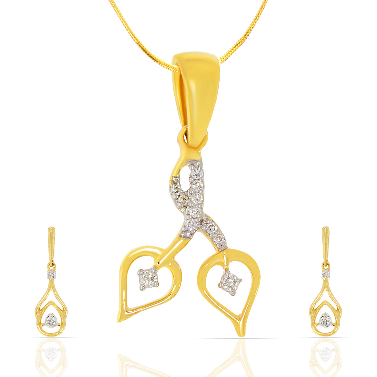 Enigmatic Shine Diamond Pendant Set_DLTD22080562_DERD22080767