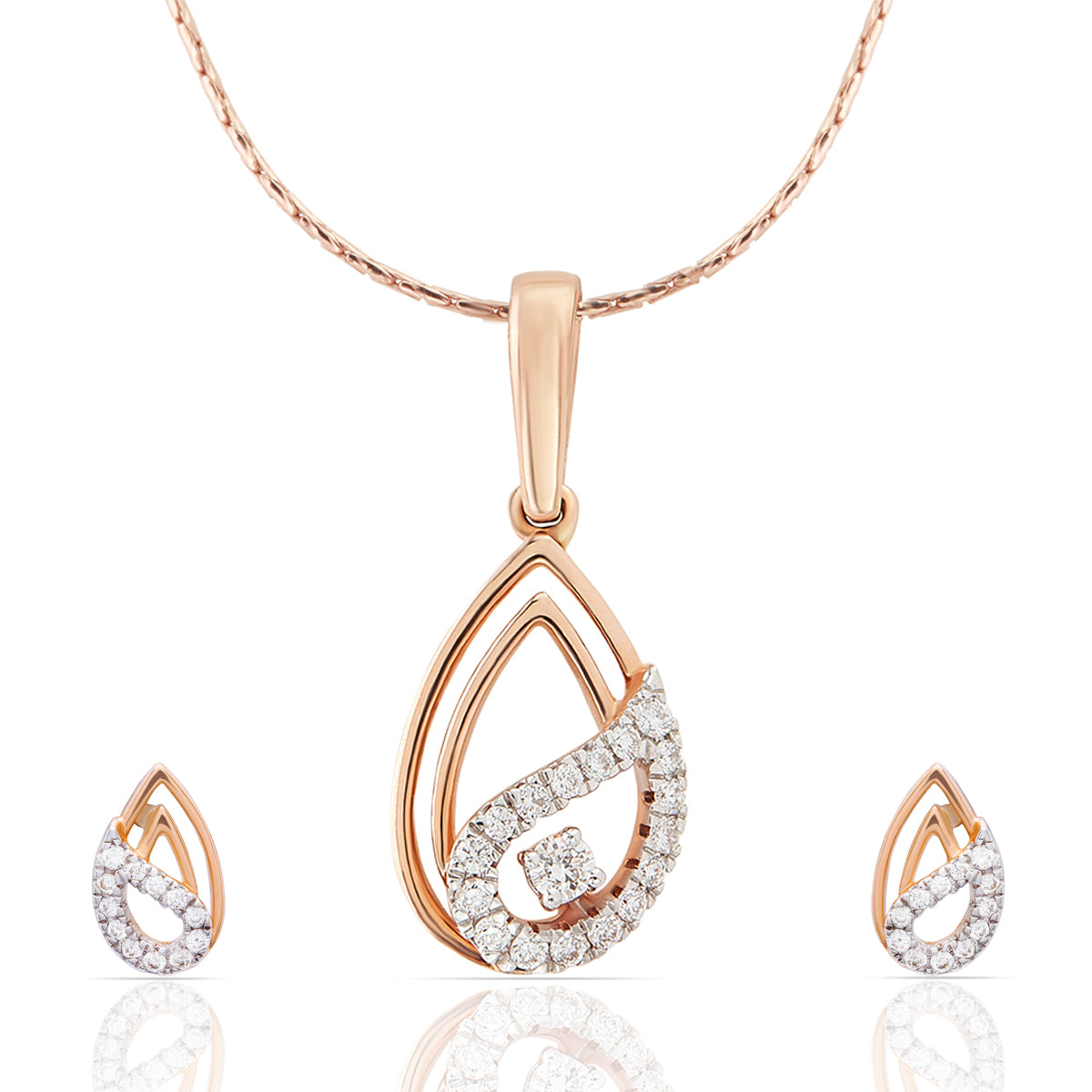 Paisley Dazzling Charm Diamond Pendant Set_DLTD18001140_DERD18005706
