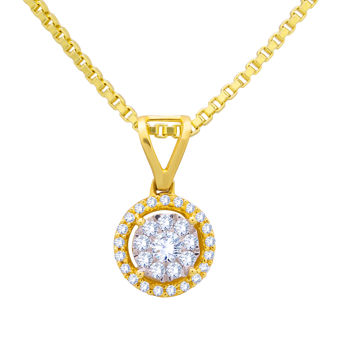 Simply Radiant Orb Diamond Pendant Set