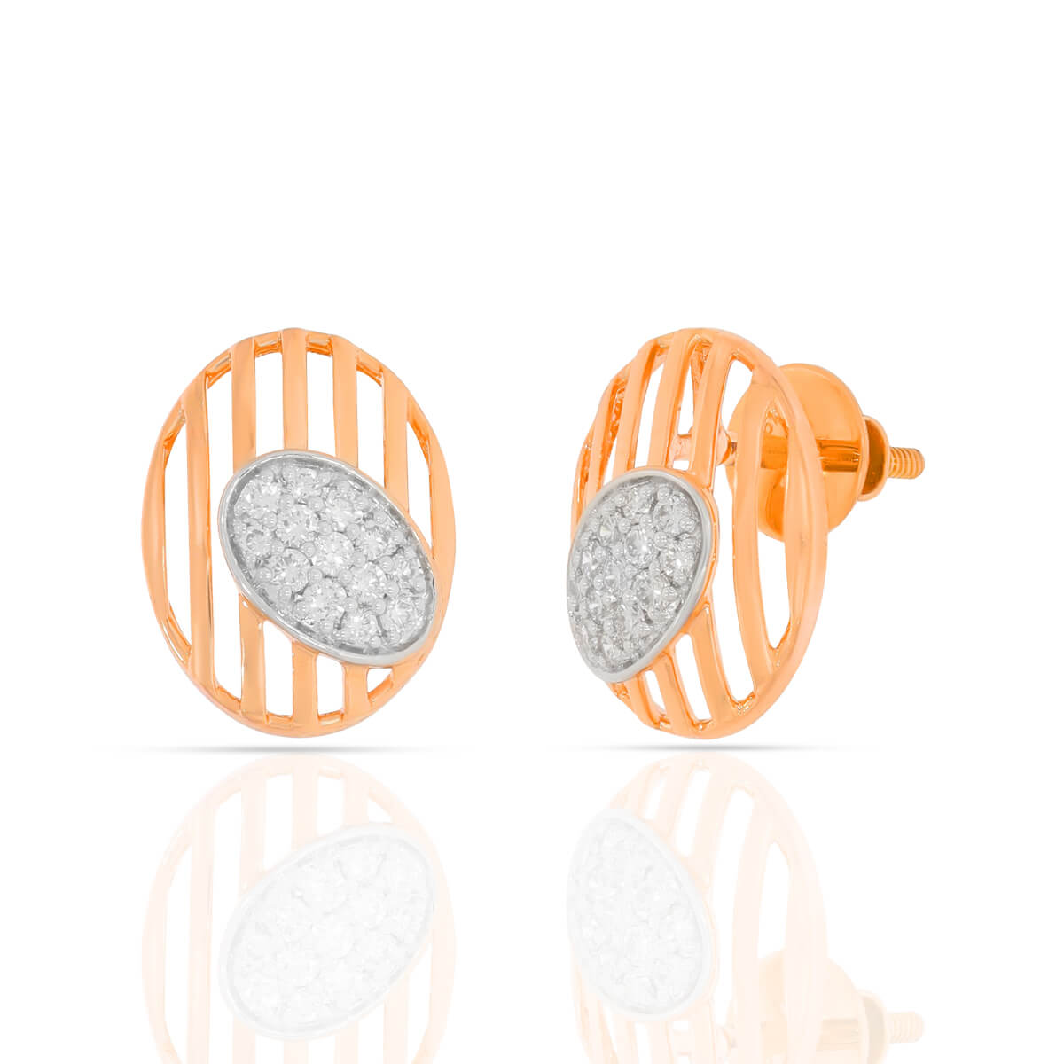 Contemporary Shine 18K Oval Studs