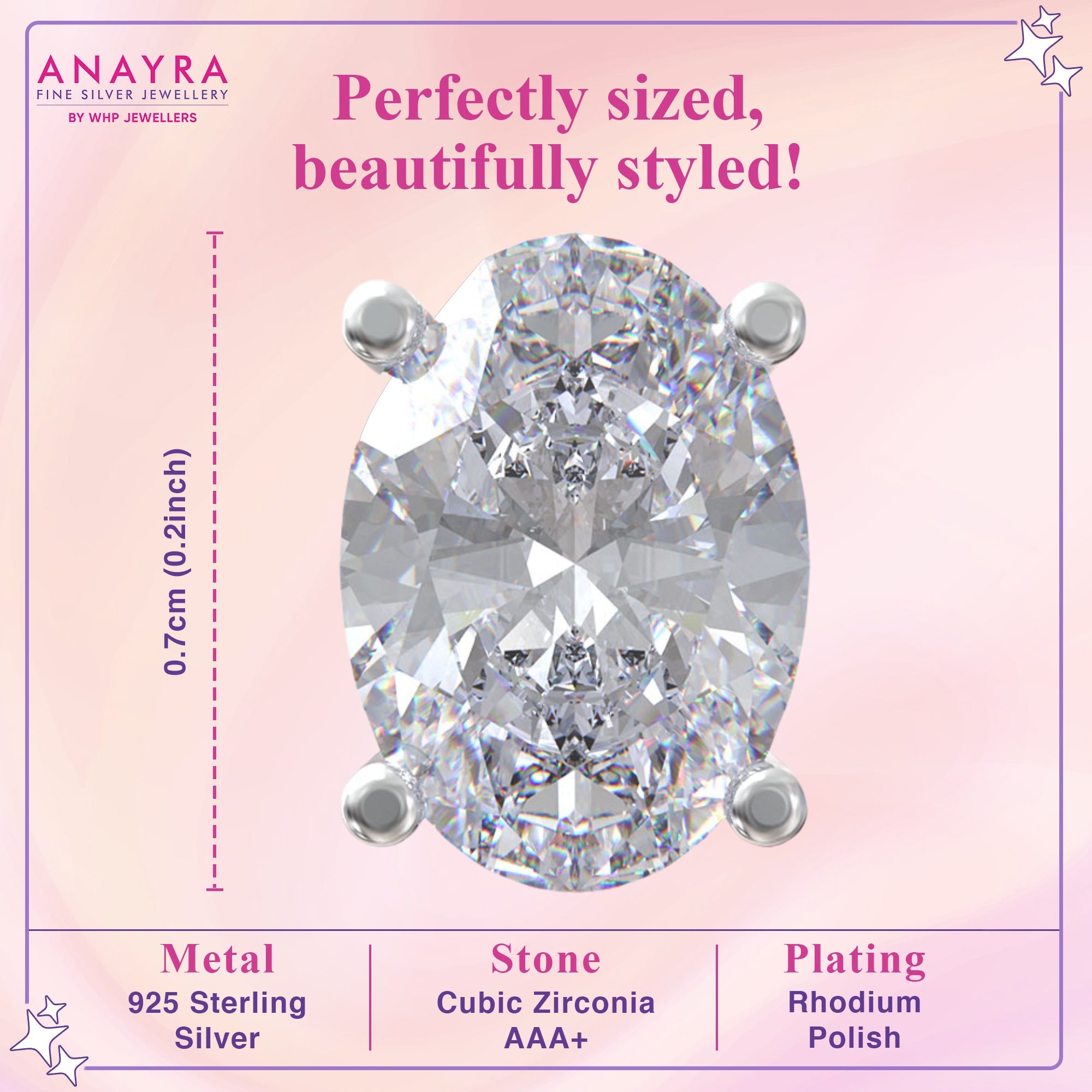 Silver Zircon Elegant Studs