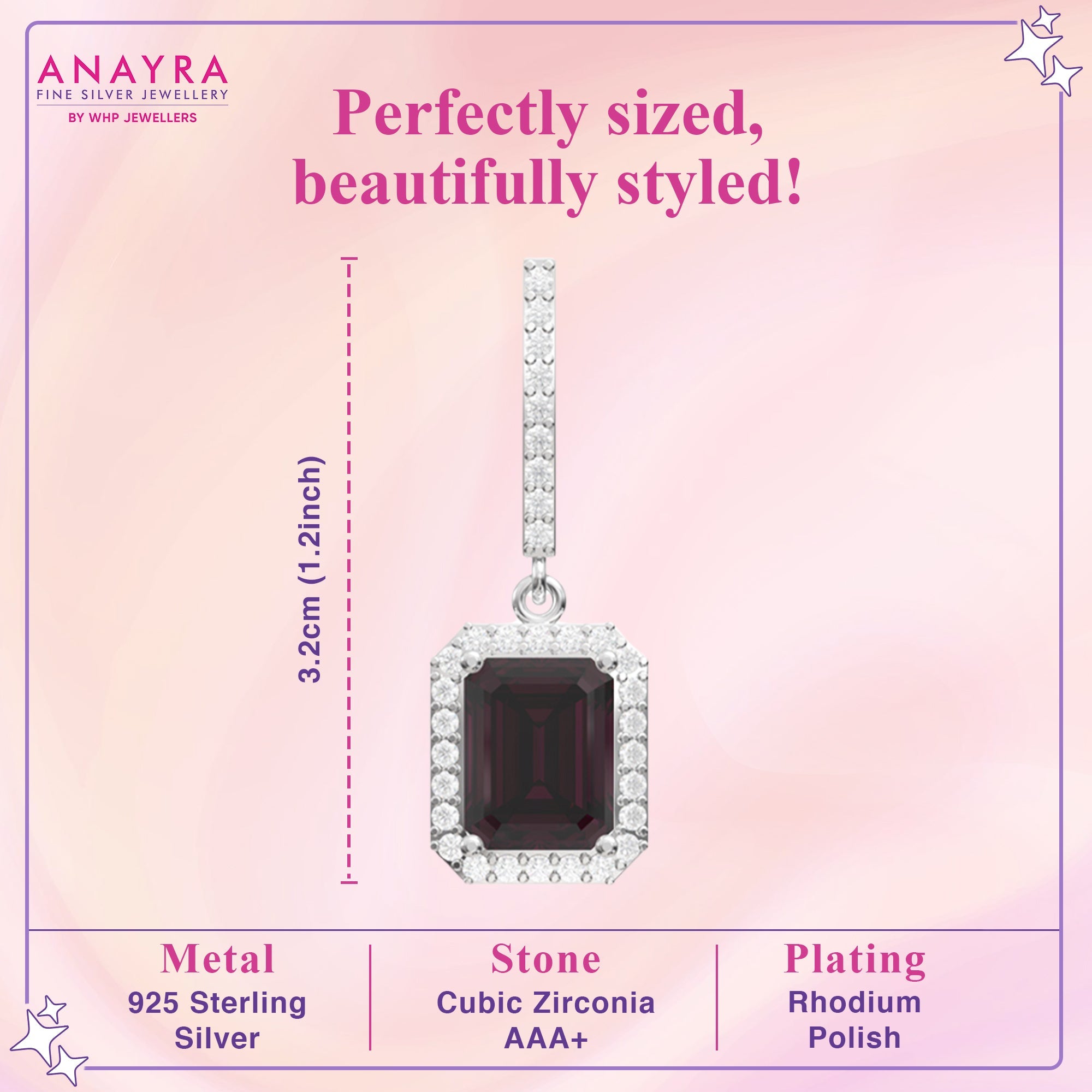 Blooming Red Diamond Droplet Earrings