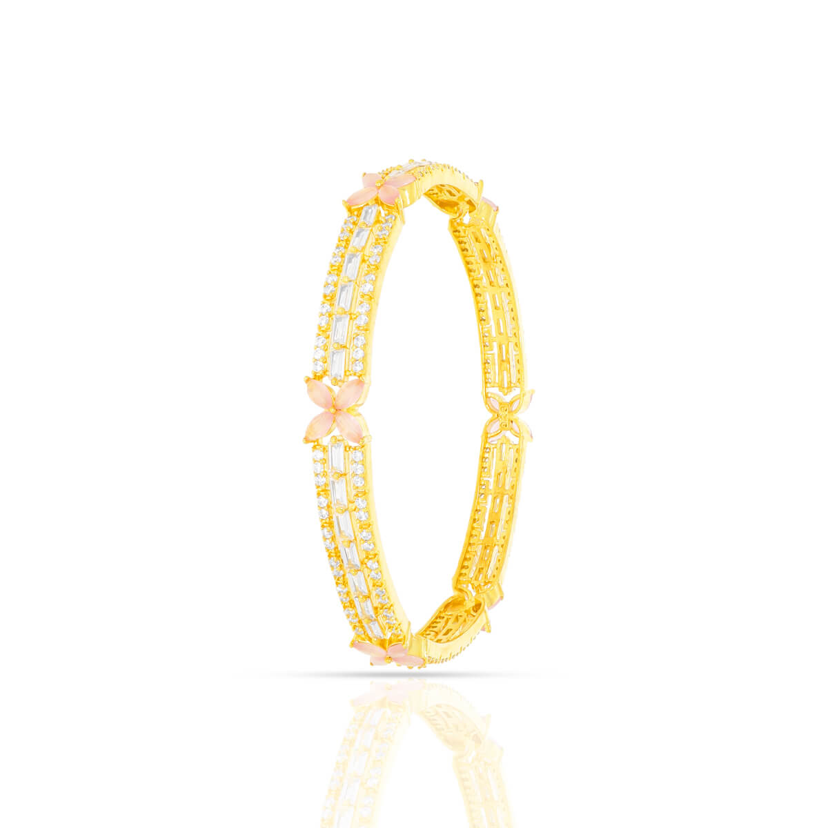 Florally Yours Silver Bangles